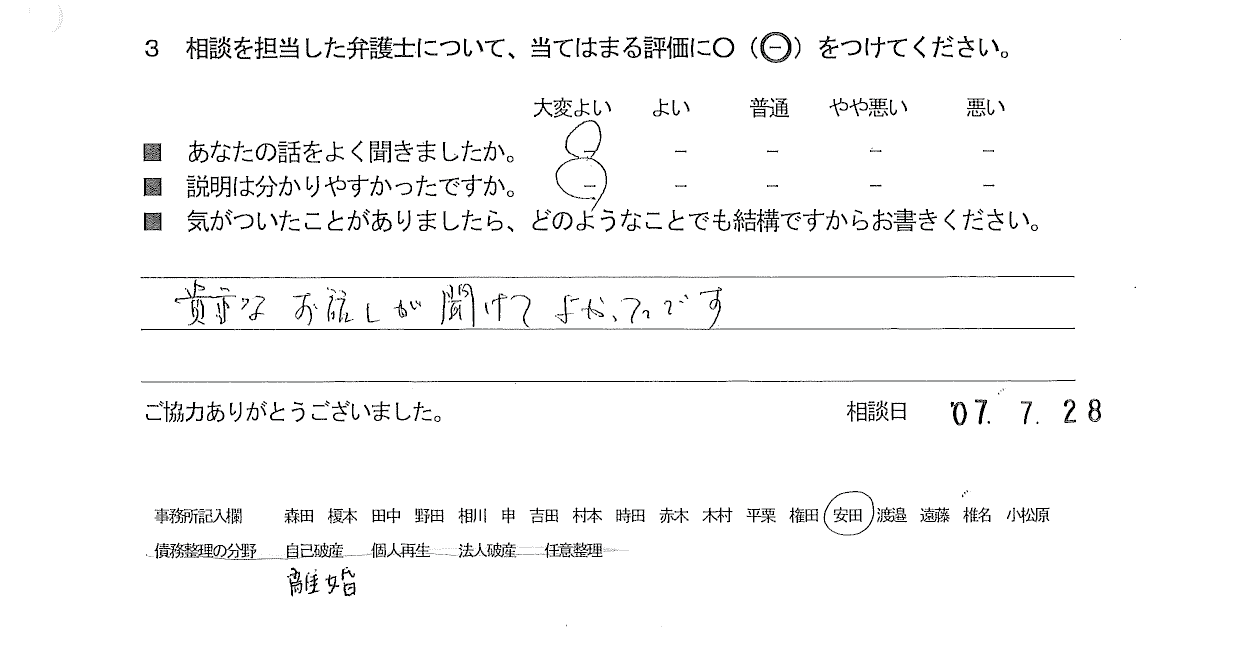 お客様の声