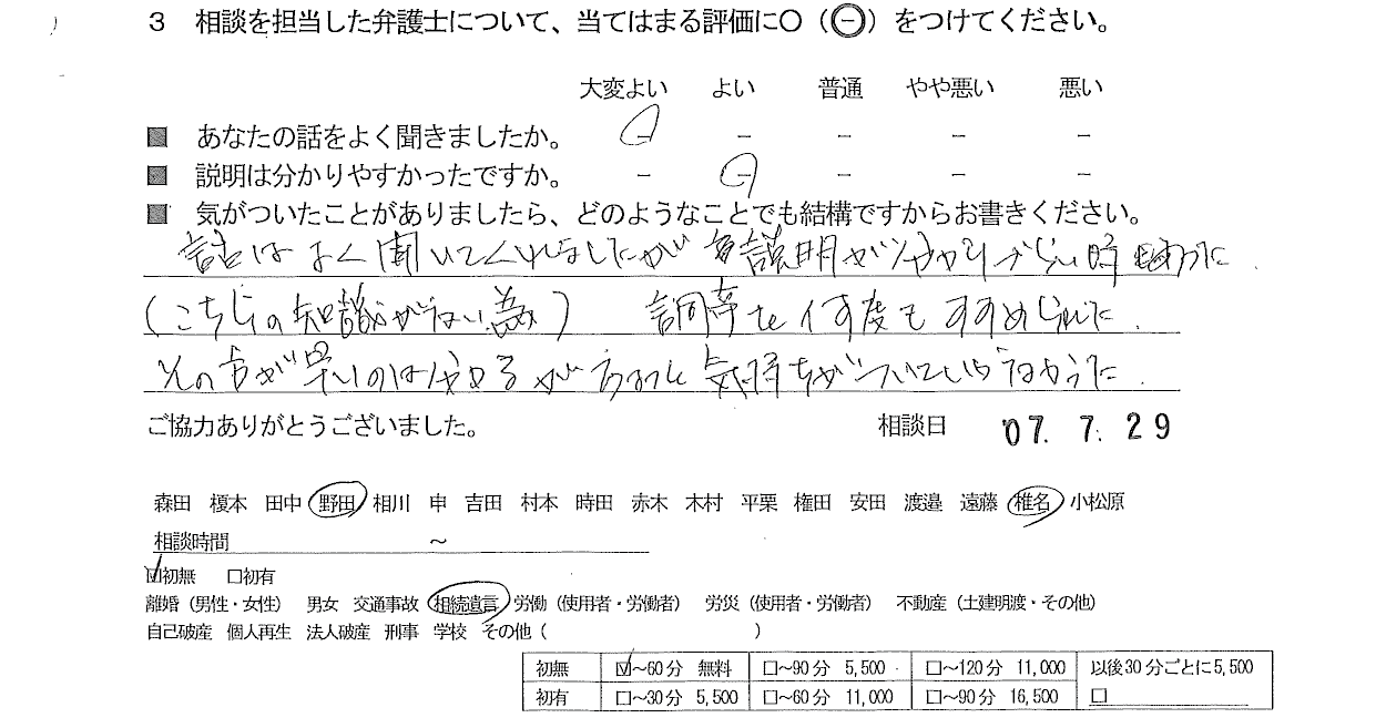 お客様の声