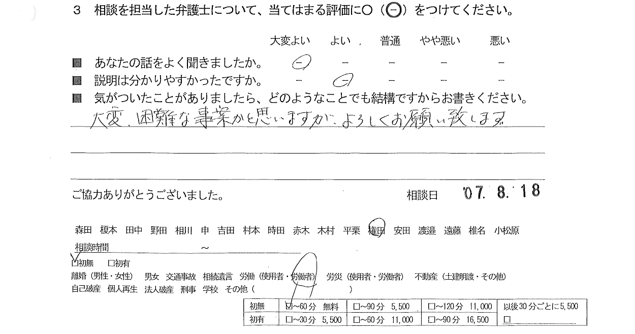 お客様の声