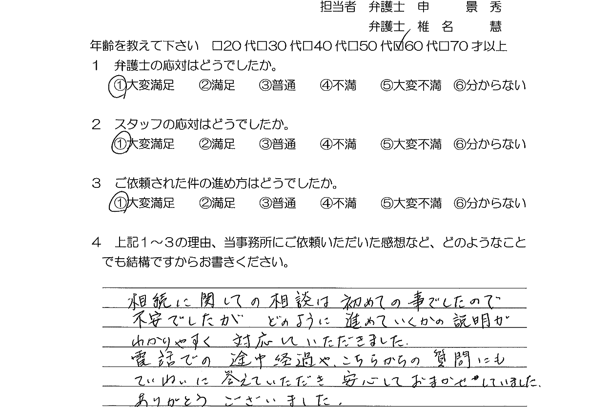 お客様の声（ご依頼者の声）評判・口コミ
