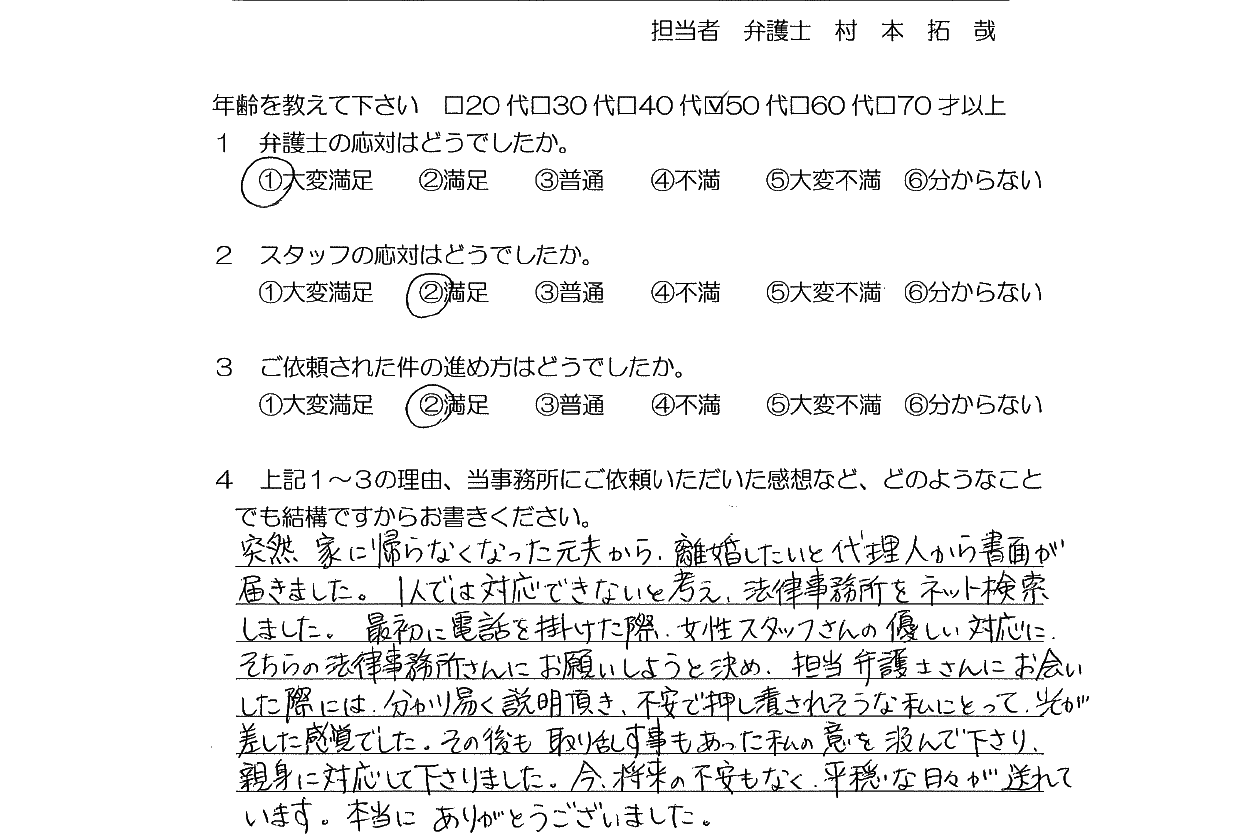 お客様の声（ご依頼者の声）評判・口コミ